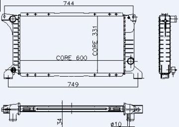 Ford Transit Su Radyatörü Aliminyum Kısa 93-98 Arası Kale 0206151AB D-3