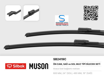 Volkswagen SİLECEK SÜPÜRGESİ 600/480MM MUZ TİPİ 04- JETTA IV-PASSAT-VARIANT-ALLTRACK GOLF5 GOLF6 Passat 02/11 SİLBAK 2419C2