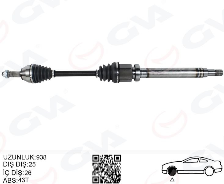 ÖN AKS KOMPLE SAĞ FORD FIESTA 1.4 08 16 BNZL.OTOMATIK 4F27E