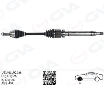 ÖN AKS KOMPLE SAĞ FORD FIESTA 1.4 08 16 BNZL.OTOMATIK 4F27E