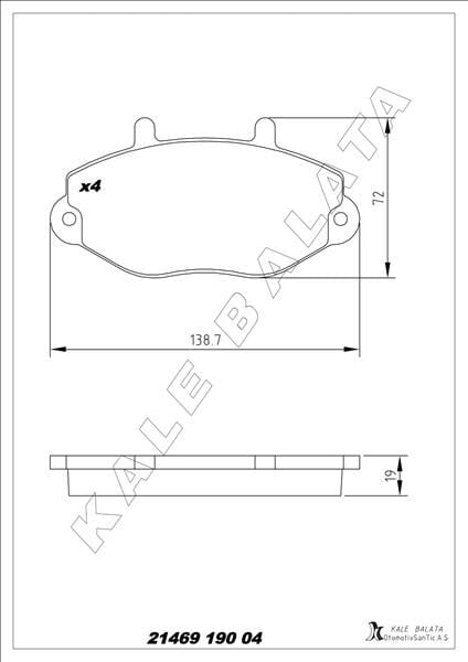Ford Transit Ön Fren Balata Takımı 190 1994-2001 Arası KALE 2146919004