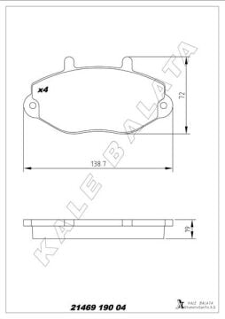 Ford Transit Ön Fren Balata Takımı 190 1994-2001 Arası KALE 2146919004