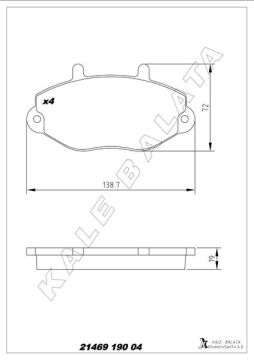 Ford Transit Ön Fren Balata Takımı 190 1994-2001 Arası KALE 2146919004
