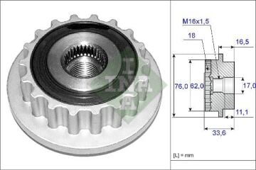 VOLKSWAGEN T5 TOUAREG ŞARJ DİNEMO KASNAĞI KAPLİN KLİMA 070903201C HELLA 9XU358038721 ZB-32