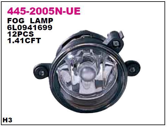 VOLKSWAGEN CORDOBA İBİZA SİS LAMBASI 02-SONRASI 6L0941703 DEPO 4452005NUE 3K-Ü