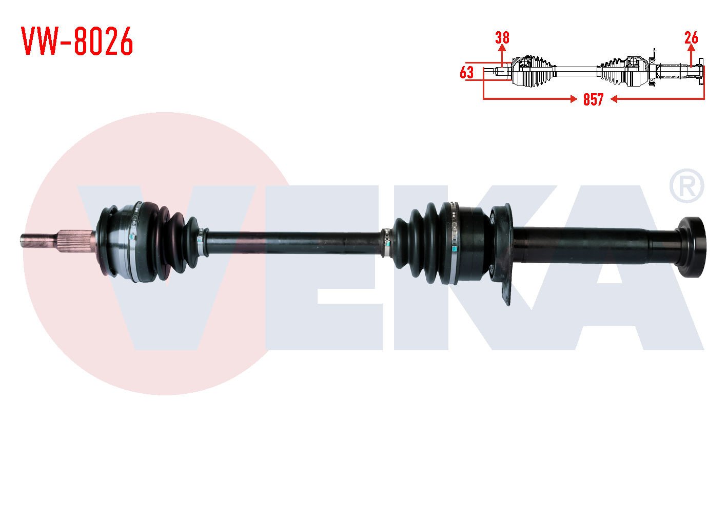 Vw Ön Aks Sağ Komple T5 T6 2010-Sonrası CAAB-CAAC-CAAE 2,0 TDİ Transporter MGA 70839 VW8026 7E0407272AP 7E0407452CX AH S