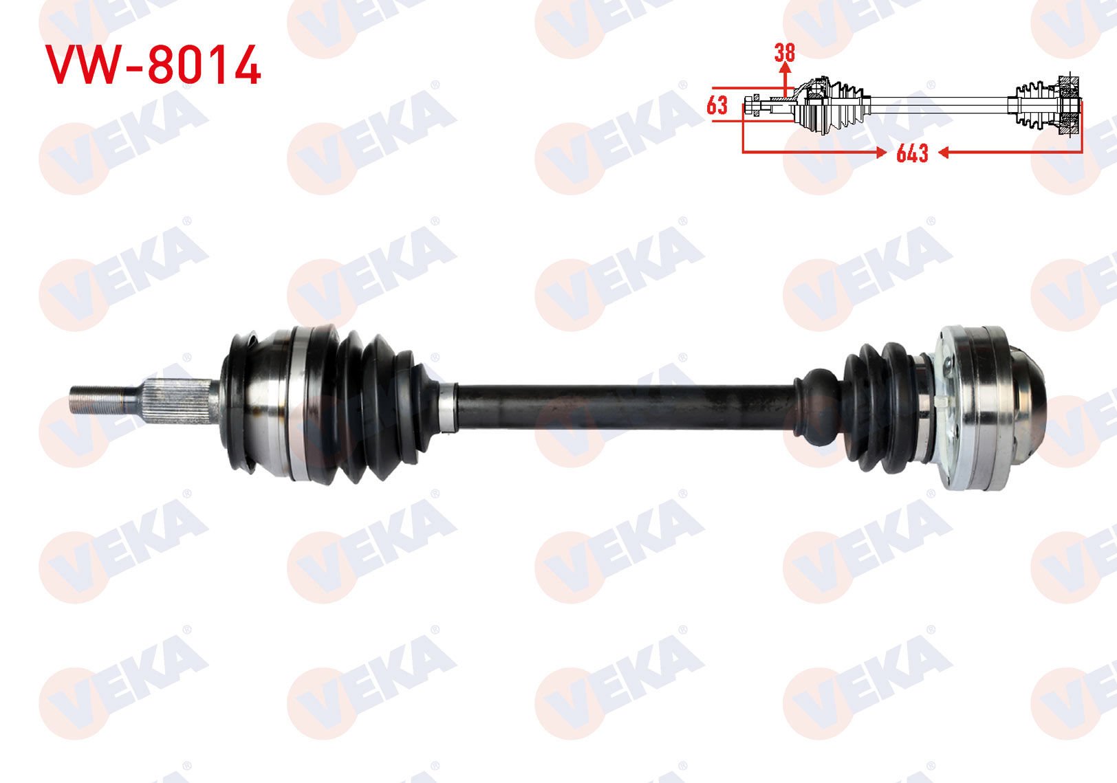Vw Ön Aks Sol Komple T5 T6 Transporter AXB CAAB-CAAC-CAAE Transporter MGA 70417 7E0407271H 7E0407451X N yk. D1-G9