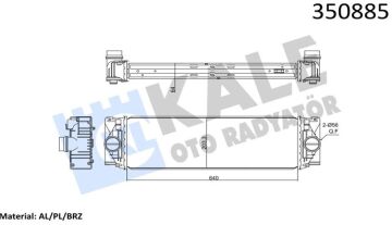 CRAFTER-SPRINTER 06-15 ARASI  BJK-BJM 2,5 TDİ İNTERCOOLER TURBO RADYATÖRÜ KALE 350885 A9065010201 2E0145804