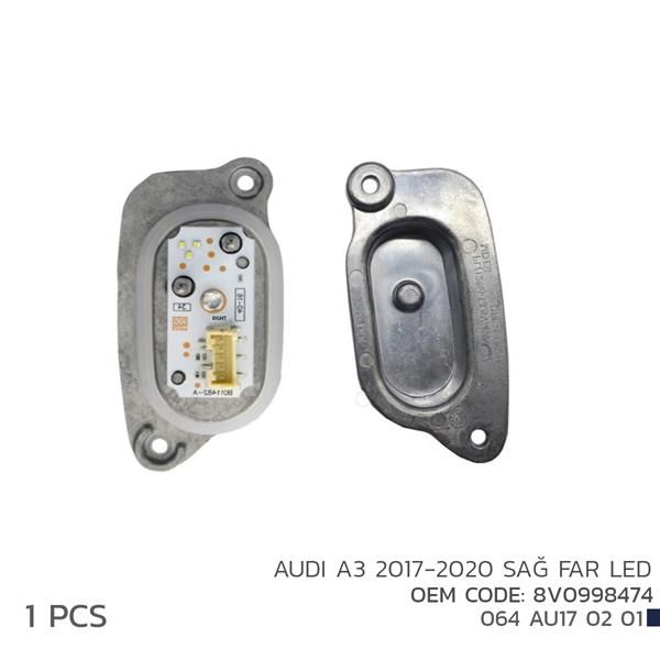 AUDİ A3 2017-2020 SAĞ FAR LED MODÜLÜ BEYİN 8V0998474 064AU170201 NİKEN 3-49
