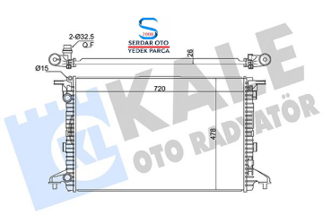 AUDİ SU RADYATÖRÜ A4 16- A5 17- A6 19- CVNA 8W0121251K KALE 361420