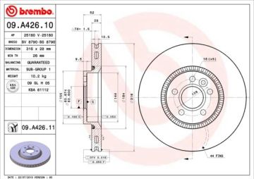 ON FREN DISK AYNASI HAVALI S60 II - 10 15 S80 II 08 14 V60 I 10 15 V70 III 10 15 XC70 II 07 14 V60 06 14 FORD S-MAX 10 15 GALAXY 10 15 2.0 ECOBOOST - 2.2 TDCI / FREELANDER 2 3.2