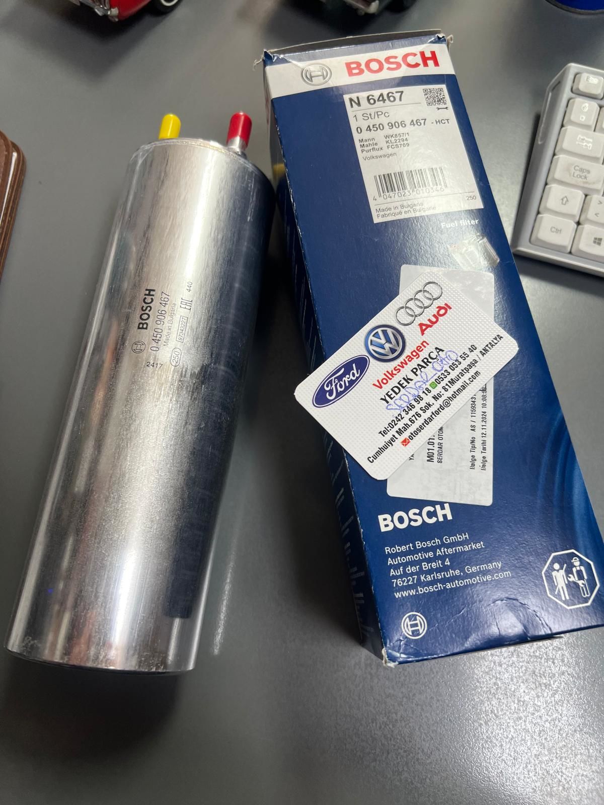 Volkswagen YAKIT MAZOT FİLTRESİ T5-TOUAREG BOSCH BCH 0450906467 7H0127401B 7H0127401A AXB-AXD-BAC-BLJ-BLK-BNZ-BPC-CAAA-CAAB-CAAC-CAAD-CFCA-CCHB 1,9 TDİ-2,0 TDİ-2,5 TDİ