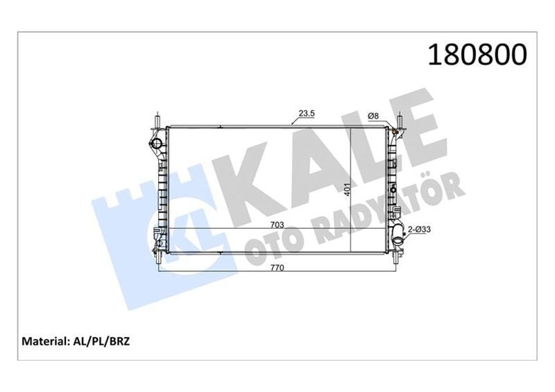 SU RADYATÖRÜ CONNECT 03-13 ARASI KALE 0222301AB 8T16 8005 AC