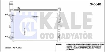 MOTOR SU RADYATÖRÜ GOLF7-PASSAT B8 -A3-LEON CJZB-CYVA-CJZA-CYVB-CPVA-CPTA-CHPA-CLHA-CLHB-CRKA-CRKB 1.0 TSİ 1,2 TSİ-1,4 TSİ-1,6 TDİ KALE 345840 5Q0121251GF GQ 5Q0121251EJ