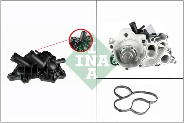 VOLKSWAGEN DEVİRDAİM SU POMPASI KOMPLE GOLF7 POLO LEON PASSAT AUDİ A3 LEON 1.2-1.4 TSİ 2013=>(5 girişli)+TERMOSTAT+SU POMPASI) (CHPA-CHPB-CJ CJZC 538036310 İNA 04E121600AL AR CS 2-27-yan (Kargosu Ücretsiz)