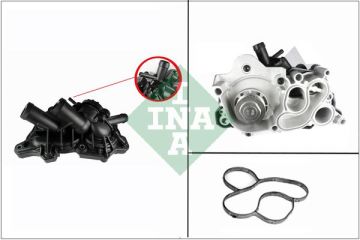 VOLKSWAGEN DEVİRDAİM SU POMPASI KOMPLE GOLF7 POLO LEON PASSAT AUDİ A3 LEON 1.2-1.4 TSİ 2013=>(5 girişli)+TERMOSTAT+SU POMPASI) (CHPA-CHPB-CJ CJZC 538036310 İNA 04E121600AL AR CS 2-27-yan (Kargosu Ücretsiz)