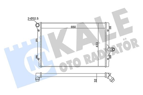SU RADYATÖRÜ GOLF V-VI-JETTA III-PASSAT-TOURAN 2.0TDİ (650X433X32) 1K0121251AB BK DD KALE 363135 DEPO