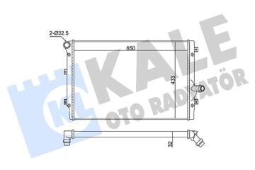SU RADYATÖRÜ GOLF V-VI-JETTA III-PASSAT-TOURAN 2.0TDİ (650X433X32) 1K0121251AB BK DD KALE 363135 DEPO