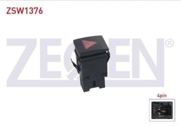 DÖRTLÜ FLASÖR ANAHTARI DÜĞME 4 PİN VOLKSWAGEN POLO 2001-2012 ARASI ZSW1376 6Q0953235A K-22