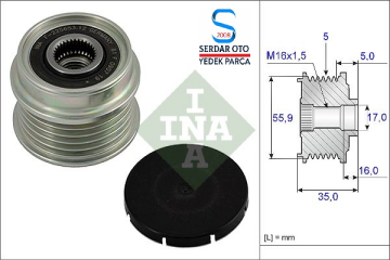 ŞARJ DİNEMO KASNAĞI ALTERNATÖR PASSAT-AUDİ A4 AFN-AVG-1Z 1,9 TDİ 97-00 ARASI İNA 535000410 028903119T ZB-51 (Kargosu Ücretsiz)