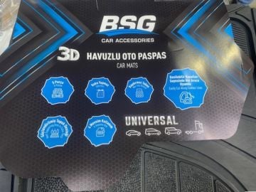 Paspas Takımı 5 Parça Üniversal Siyah Renk Tüm Araçlara BSG 99-993-001