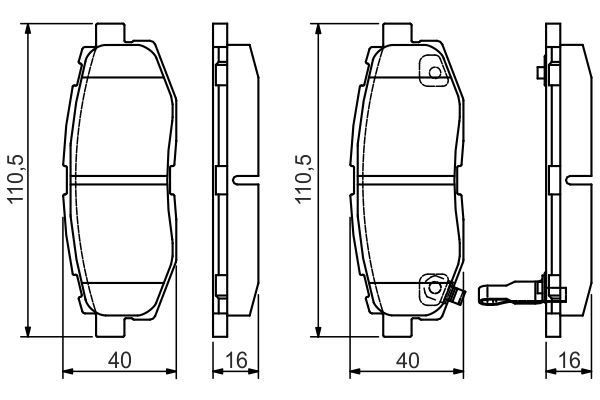 DİSK BALATA - ARKA - WVA 24854 - 110.5X40X16 MM