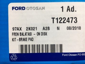 Ford Escort Ön Fren Balata Takımı 1992-2000 Arası Orjinal 97AX2K021