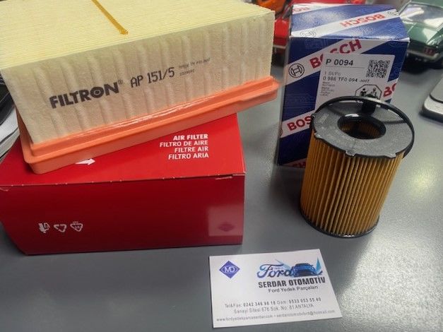 (Courier14-17 ) (Fiesta 11-17 ) Filtre Seti 1.4 1.5 1.6 Tdci Yağ Filtre + Hava Filtresi 2 li Bosch Filtron