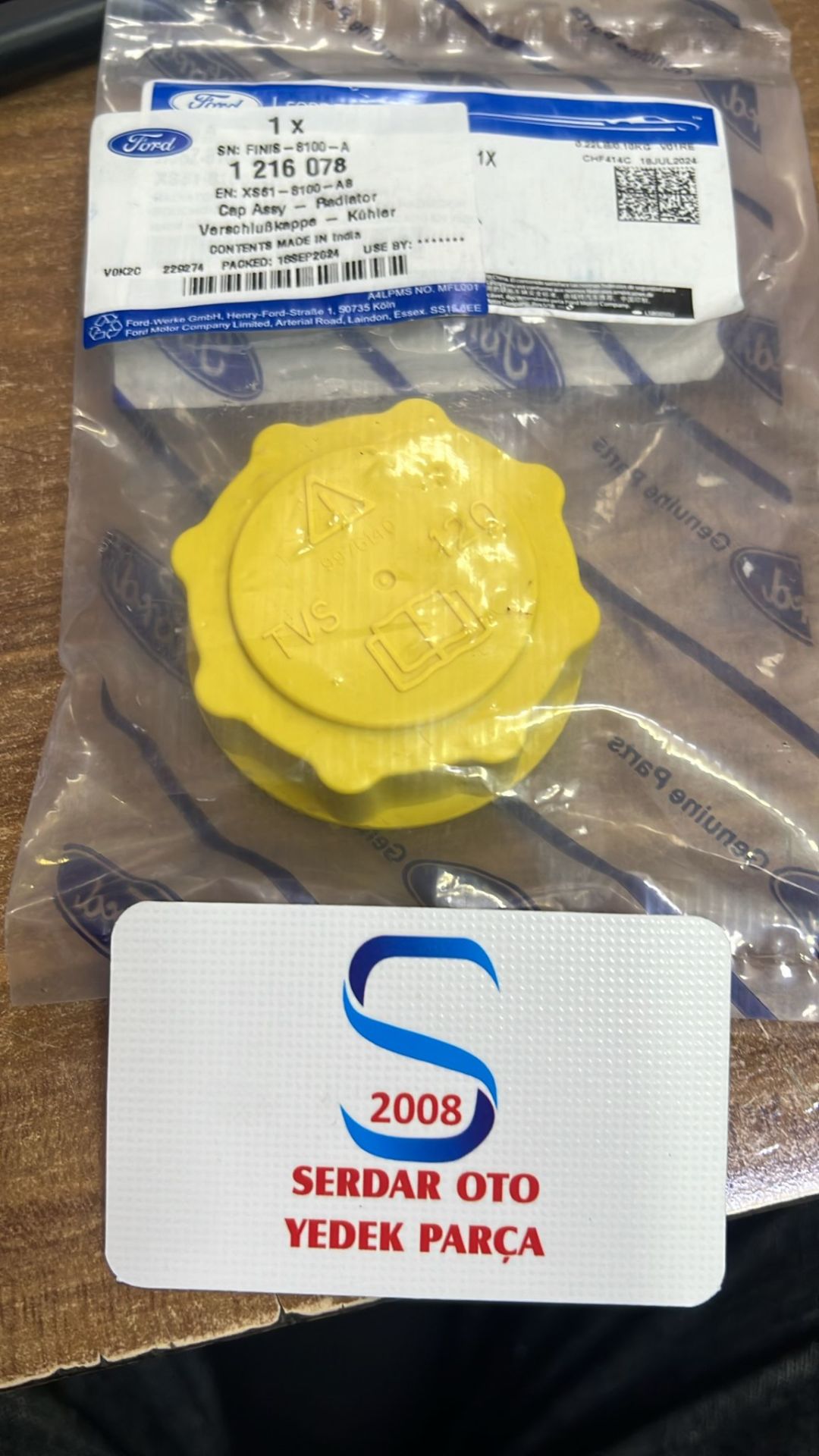 Ford Focus Connect Escort Fiesta Radyatör Kapağı Sarı Termostatlı Orjinal Ford