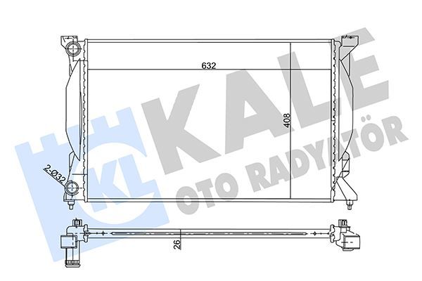 Su Radyatörü Audi A4 A6 00-08 ARASI ALZ-BFB-BEX-ALT-AVB-AVF-AWX 1,6-1,8-1,8 T-1,9 TDİ KALE 353700 8E0121251A