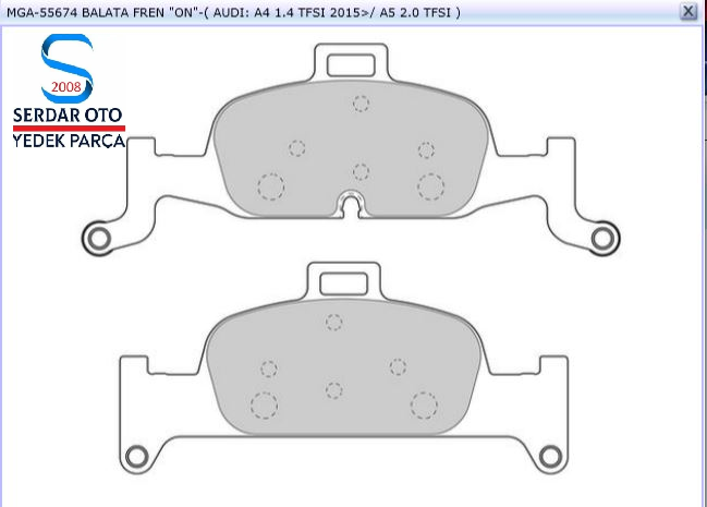 AUDİ A4 A5 A6 Q5 ÖN FREN BALATA TAKIMI 15-SONRASI MGA55674 8W0698151AC 4K0698151