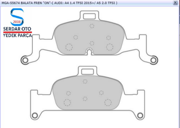 AUDİ A4 A5 A6 Q5 ÖN FREN BALATA TAKIMI 15-SONRASI MGA55674 8W0698151AC 4K0698151