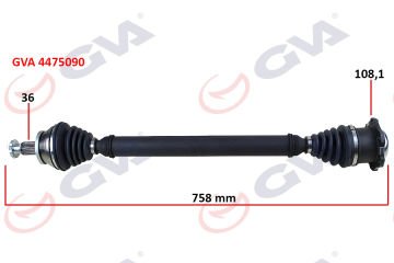 Ön Aks Sağ Komple Fabia 01-12 /POLO  ROOMSTER 06-CORDOBA 02-09 / iBiZA IV 02-09 / AMF-BNV 1.4TDi 759mm 6Q0407452HX LX VW-8008 Veka