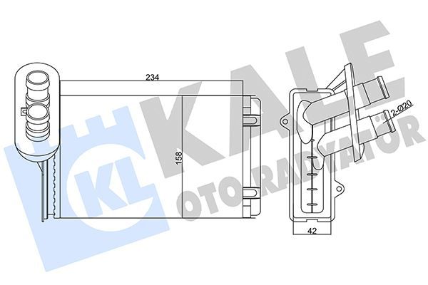 KALORİFER RADYATÖRÜ A3-CADDY-GOLF-JETTA-POLO-iBiZA-CORDOBA-OCTAViA-1.4-1.6-1.8-1.9TDi-2.0 (234x156) 1H1819031B-191819031 KALE 346250 3-K