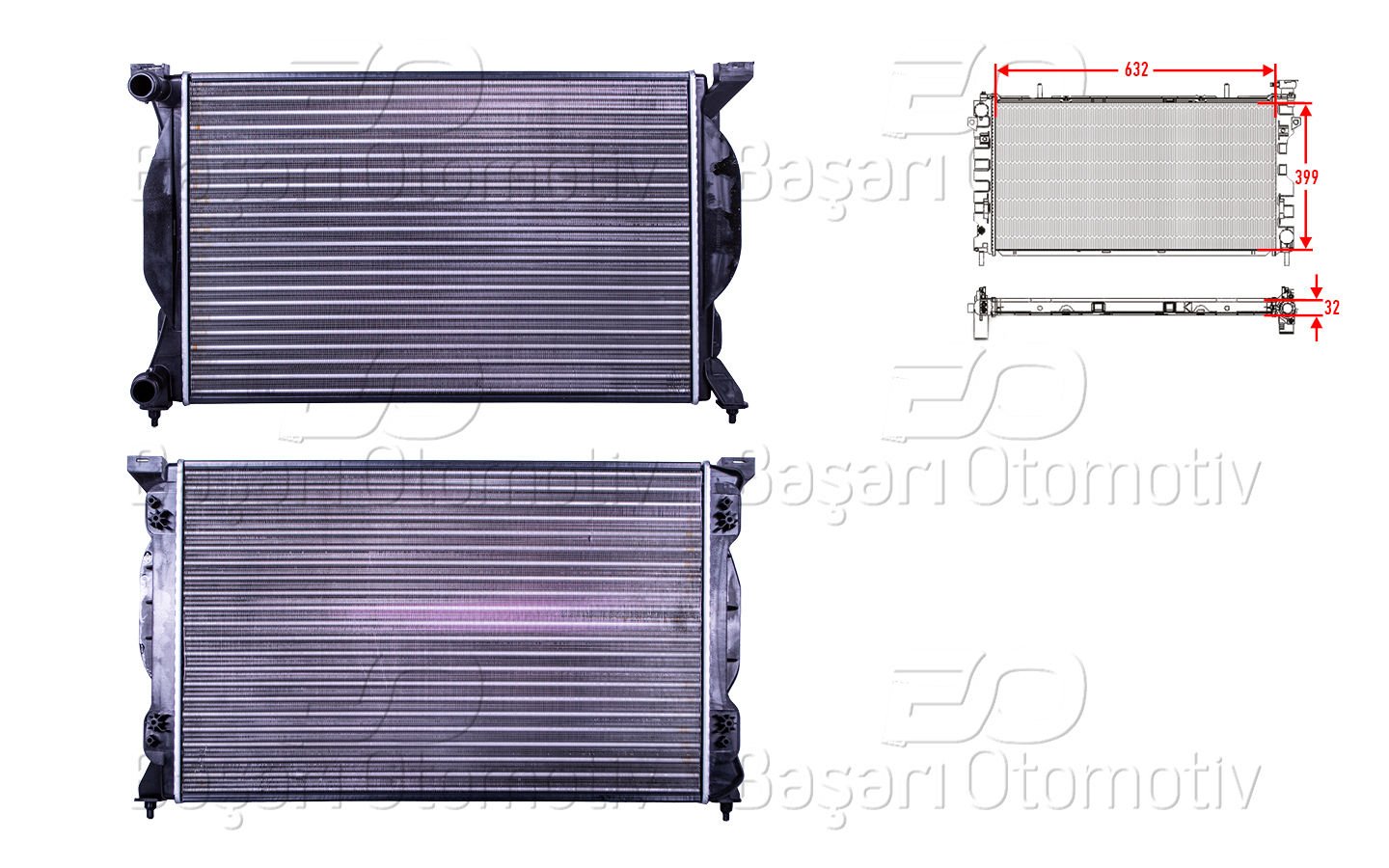 Su Radyatörü Audi A4 A6 00-08 ARASI ALZ-BFB-BEX-ALT-AVB-AVF-AWX 1,6-1,8-1,8 T-1,9 TDİ  AUTOLUX 8E0121251A DEPO