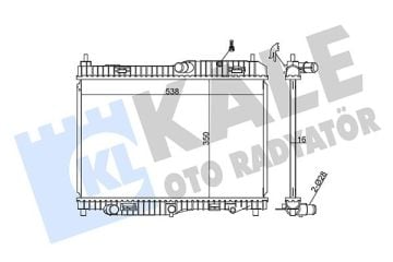 MOTOR SU RADYATORÜ FİESTA CB1 08>12 VI 08> 1.4 EFI AT 1.4 1.6 OTOMATiK ŞANZIMAN  350×538×16  8V518005FD KALE 356000 dep.