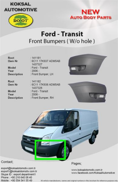 FORD TRANSİT V347 ÖN TAMPON SOL KÖŞESİ SİSSİZ 2007-2013 ARASI 6C1117K9367ADM
