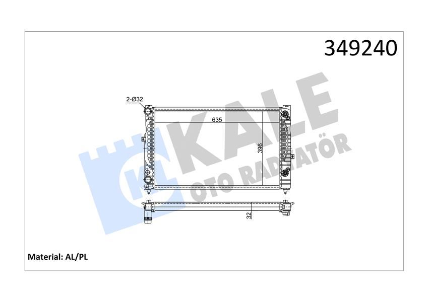 SU RADYATÖRÜ OTOMATİK VİTES PASSAT (96-00) ARASI AUDİ A4 (95-01)A6 (00-05) (ADP-AHL-ANA-ARM KALE 349240 8D0121251BC DEP.