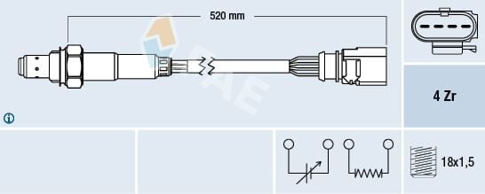 EKSOZ OKSİJEN SENSÖRÜ ARKA GOLF5 GOLF6 JETTA TİGUAN 1.4 TSİ CAXA 03C906262AA FAE77439 2-20