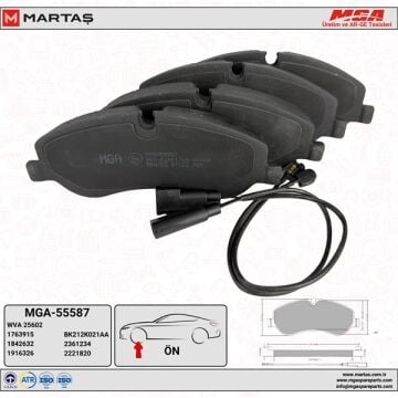 Ford Transit ve Custom 14-21 Arası Ön Fren Balata Takımı MGA 55587 BK3J2K021