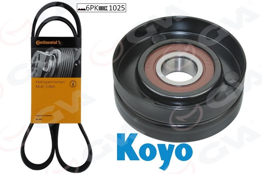 VW V KAYIŞI + BİLYASI SET GERGİ KİTİ (KÜTÜKSÜZ) 59A7515 GOLF7-A3-LEON CADDY TİGUAN PASSAT 1.6-2.0TDİ (CLHA CRKB CLHB CRKA DGD DCX DFSD Conti + Koyo Bilya Japan 6pk1025 04L903315A-04L260849C-04L903315F 2000-113