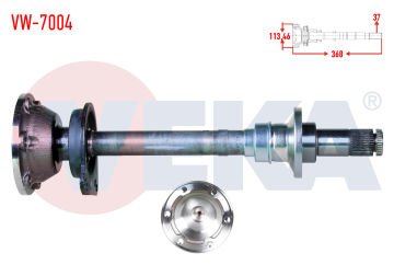 VW AKS İLAVE MİLİ VE FREZESİ ÖN SAG TRANSPORTER T4 (70XB,70XC,7DB,7DW) 2.5D İC FREZE 37 UZUNLUK 368mm 1990-2003 Arası VEKA 02G409356C VW7004