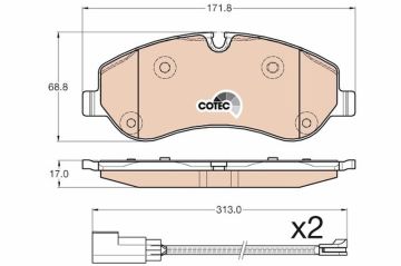 ÖN BALATA FORD TRANSIT V363 14 -TRANSIT CUSTOM 2.2 TDCI 12 2 ADET KABLOLU