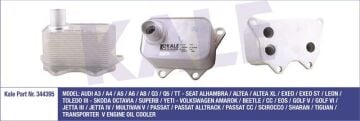 YAĞ SOĞUTUCU PETEĞİ AUDİ A4-A5-A6-GOLF5-GOLF6-PASSAT 04- CABA-BLR-BVY-BGP-BPJ 1,8 TSİ-2,0 FSİ-2,0 TFSİ KALE 344395 06J117021D J AR-DOL-ÜST