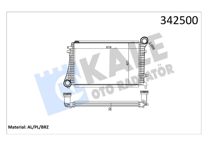 Turbo Radyatörü İntercooler BLS Motor 1K0145803Q 1K0145803H Caddy 1.9 KALE 342500