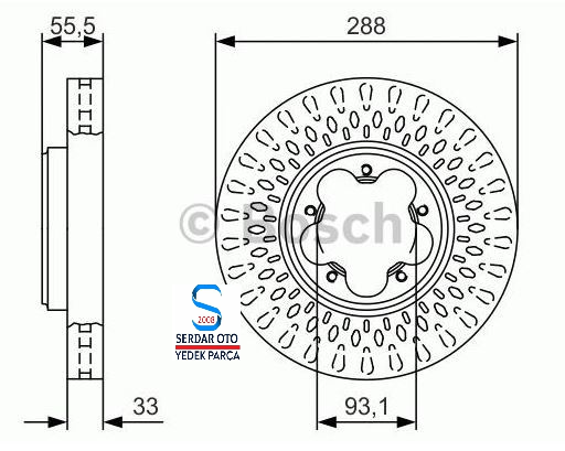 Ford Custom Ön Fren Diski Takım Arkadan Çeker Çap 288mm BOSCH 0986479A49 BK211125BD