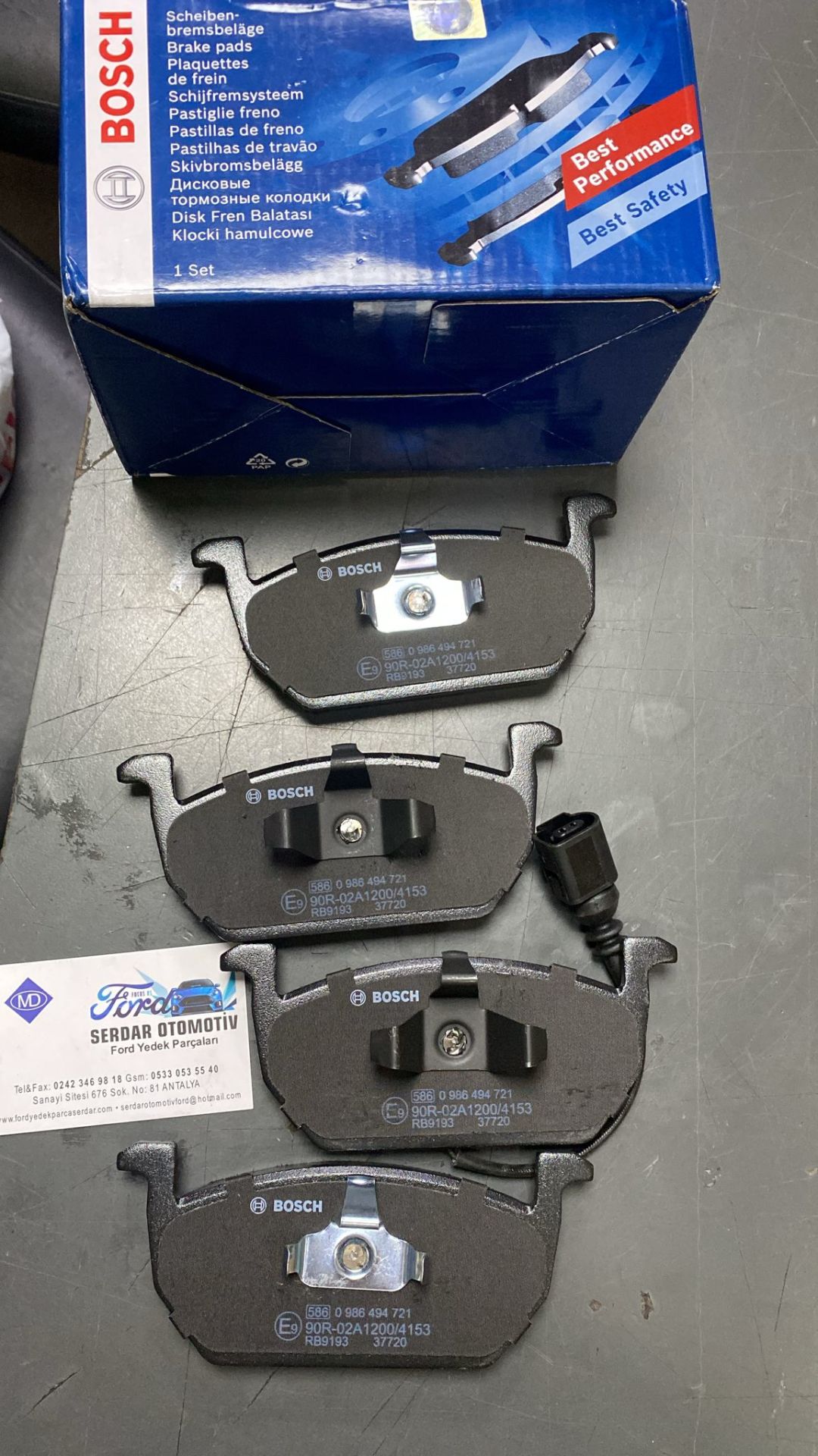 ÖN FREN BALATA TAKIMI ÜSTTEN KULAKLI 13-Sonrası POLO GOLF7-A3-LEON-OCTAViA SCALA BOSCH 0986494721 5Q0698151 5Q0698151C 5Q0698151H 2Q0698151