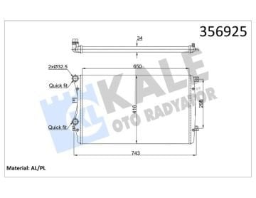 SU RADYATÖRÜ CAXA CTHD BMY BJB BXE BKC 1,4 TSİ-1,9 TDİ AUDi A3 SEAT GOLF6 SCİROCCO ALTEA LEON TOLEDO SKODA OCTAVİA SUPERB YETİ BEETLE CADDY PASSAT KALE 356925 1K0121253 H BB AT DEP.