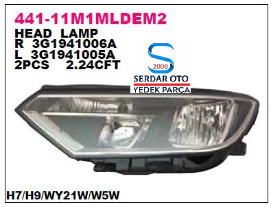 PASSAT B8 ÖN FAR SAĞ 14-19 ARASI 3G1941005B DEPO 441-11M1RMLDEM2 3G1941030 B D1-E1