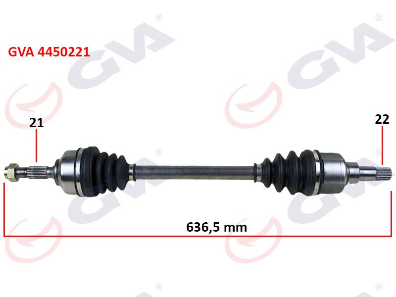 KOMPLE AKS SOL C3 1.4 HDI 02 70HP 636mm